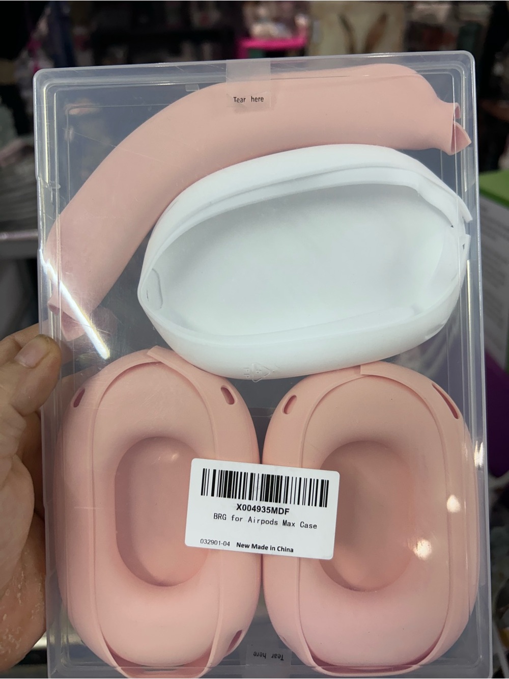 Apple AirPods Max Silicone Ear Cushions & Headband Cover - Light Pink & White